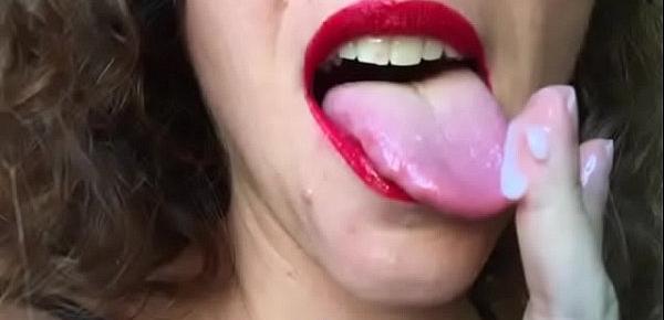  Cum in my mouth SlowMo spit destroy make-up